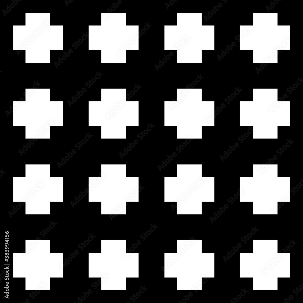 Seamless pattern with crosses ornament. Background with repeated cross shapes ornamentation. Ancient embroidery wallpaper. Ethnic motif. Digital paper, textile print, web design. Vector illustration. Seamless pattern with crosses ornament. Background with repeated cross shapes ornamentation. Ancient embroidery wallpaper. Ethnic motif. Digital paper, textile print, web design. Vector illustration.