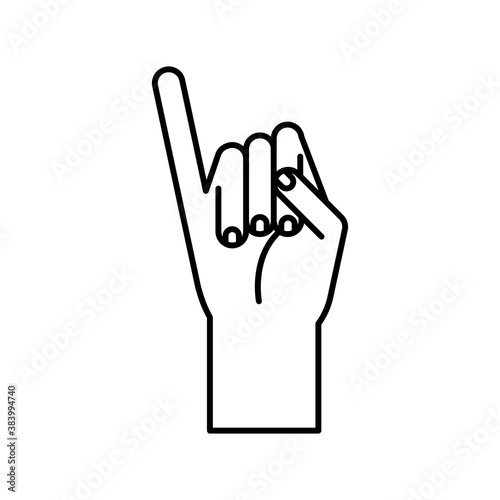 hand sign language i line style icon vector design