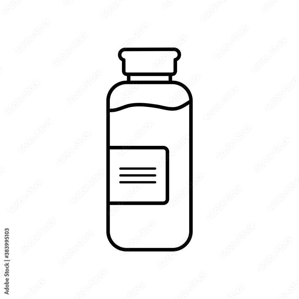 vaccine bottle icon, line style