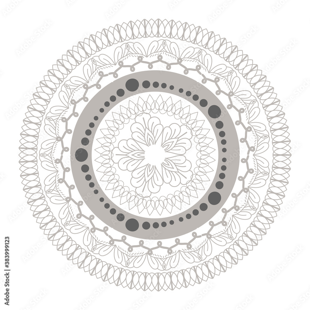 mandala silver icon vector design