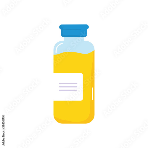 vaccine bottle icon, flat style