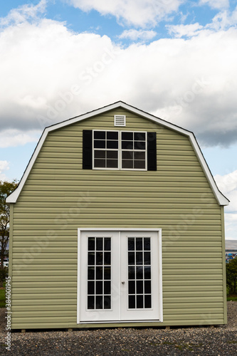 American style wooden shed exterior view