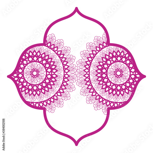 mandalas in frame purple vector design photo