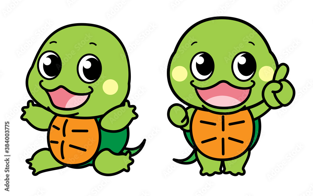 Fototapeta premium カメのイラスト素材セット