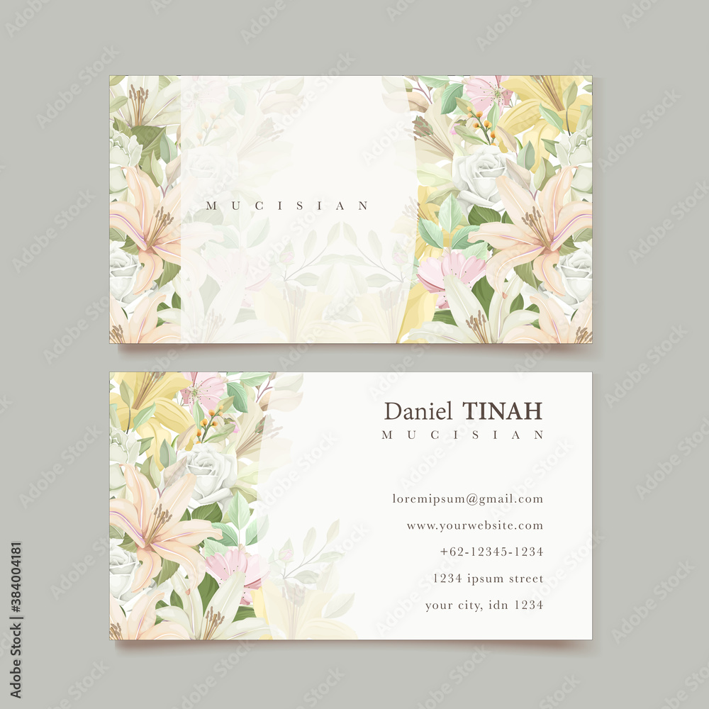 lily floral wedding invitation card