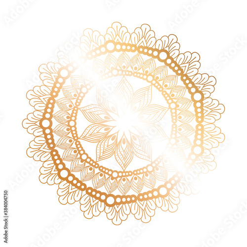 mandala gold flower shaped vector design