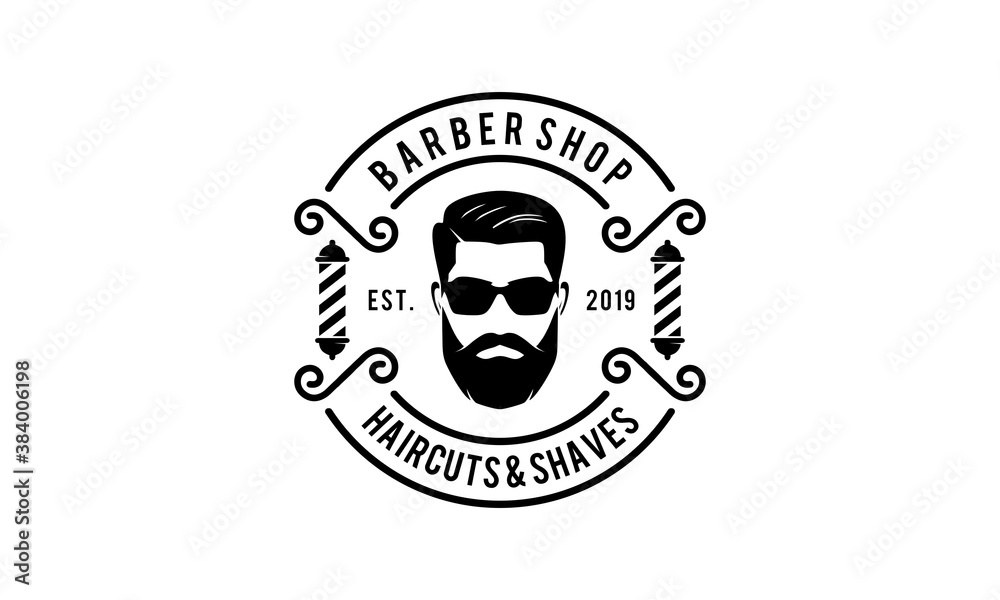 Barber Shop Haircuts & Shaves Logo vector