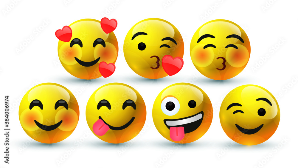 high quality icon 3d vector round yellow cartoon bubble emoticons for social media Whatsapp Instagram Facebook Twitter chat comment reactions icon template face love, laughter emoji character message high quality icon 3d vector round yellow cartoon bubble emoticons for social media Whatsapp Instagram Facebook Twitter chat comment reactions icon template face love, laughter emoji character message