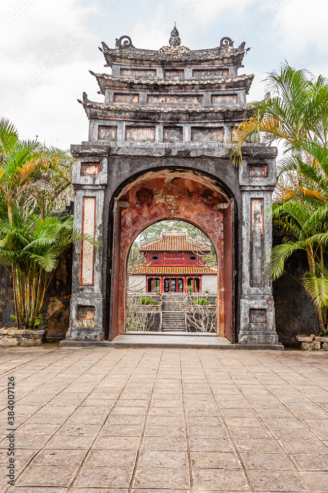 Fototapeta premium Vietnam, Hué, Tombe van Minh Mang.Lăng Minh Mạng (Hiếu Lăng)