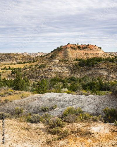 View over the Rocks and Grass of the Painted Canyon in Theodore Roosevelt National Park