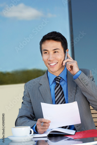 Businessman Working at Cafe photo