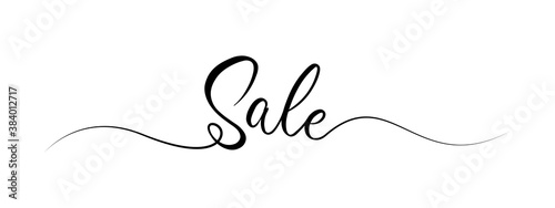 sale letter calligraphy banner black color