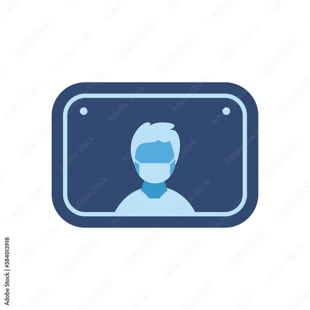 man with mask in road sign flat style icon vector design man with mask in road sign flat style icon vector design