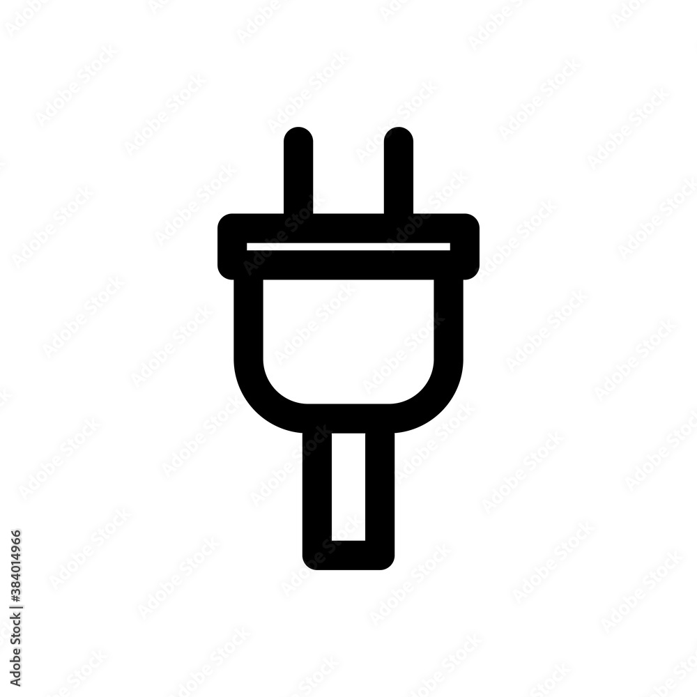 plug vector icon glyph style illustration on white background plug vector icon glyph style illustration on white background