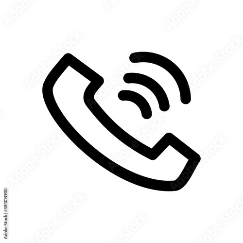 telephone vector icon outline style illustration on white background