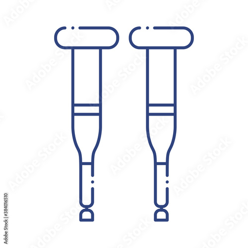 crutches disabled tool line style icon