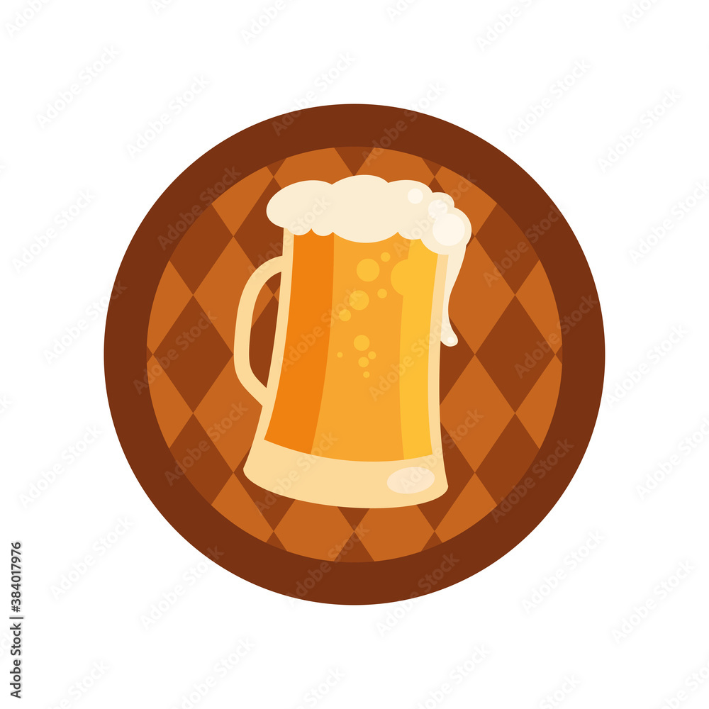 oktoberfest beer glass in barrel vector design oktoberfest beer glass in barrel vector design