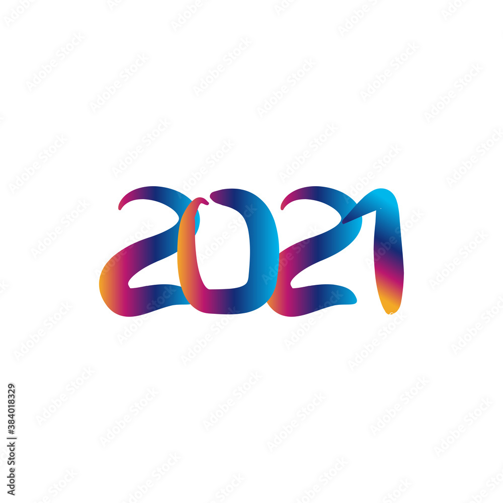 Obraz premium Happy New Years 2021 Celebration Vector Template Design Illustration