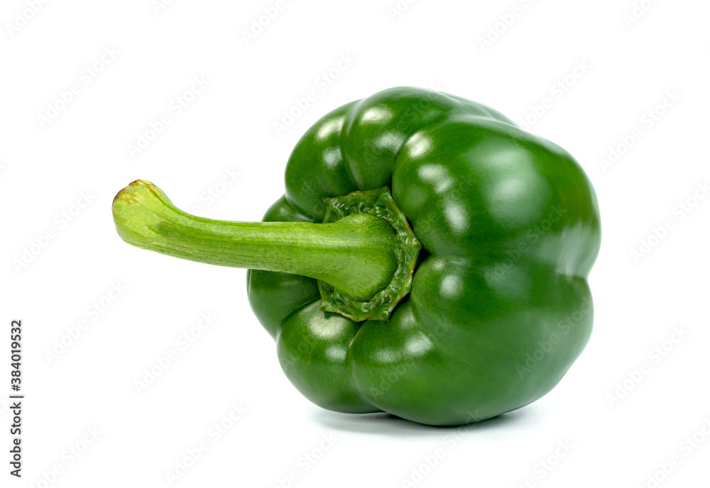 green sweet bell pepper isolated on white background green sweet bell pepper isolated on white background