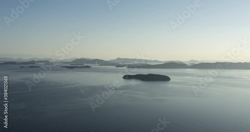 瀬戸内のタイムラプス映像 / 岡山県、王子が岳から瀬戸内海を望む夕景