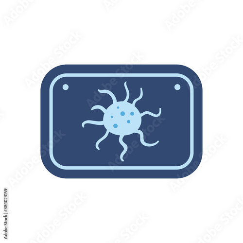 covid 19 virus in road sign flat style icon vector design