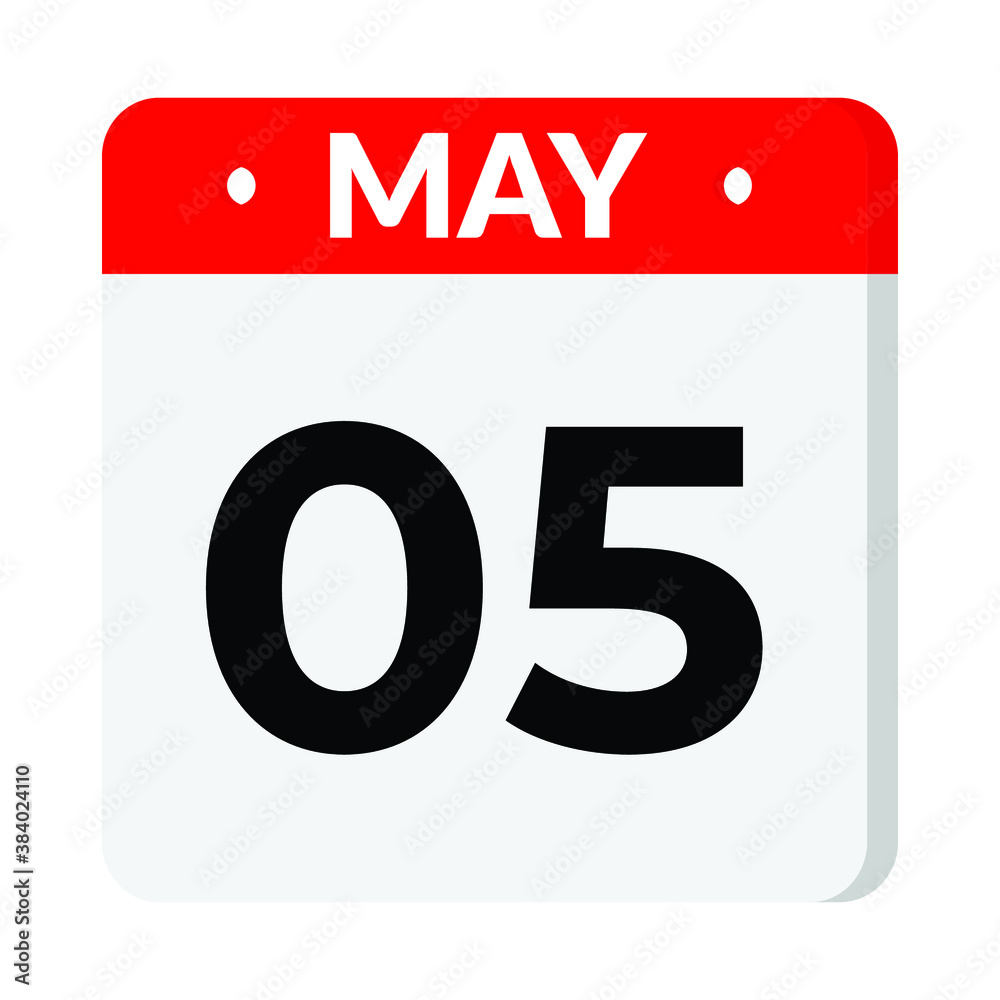 5 May calendar icon 5 May calendar icon