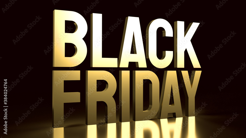 gold Black Friday text on black background for holiday shopping 3d rendering. gold Black Friday text on black background for holiday shopping 3d rendering.