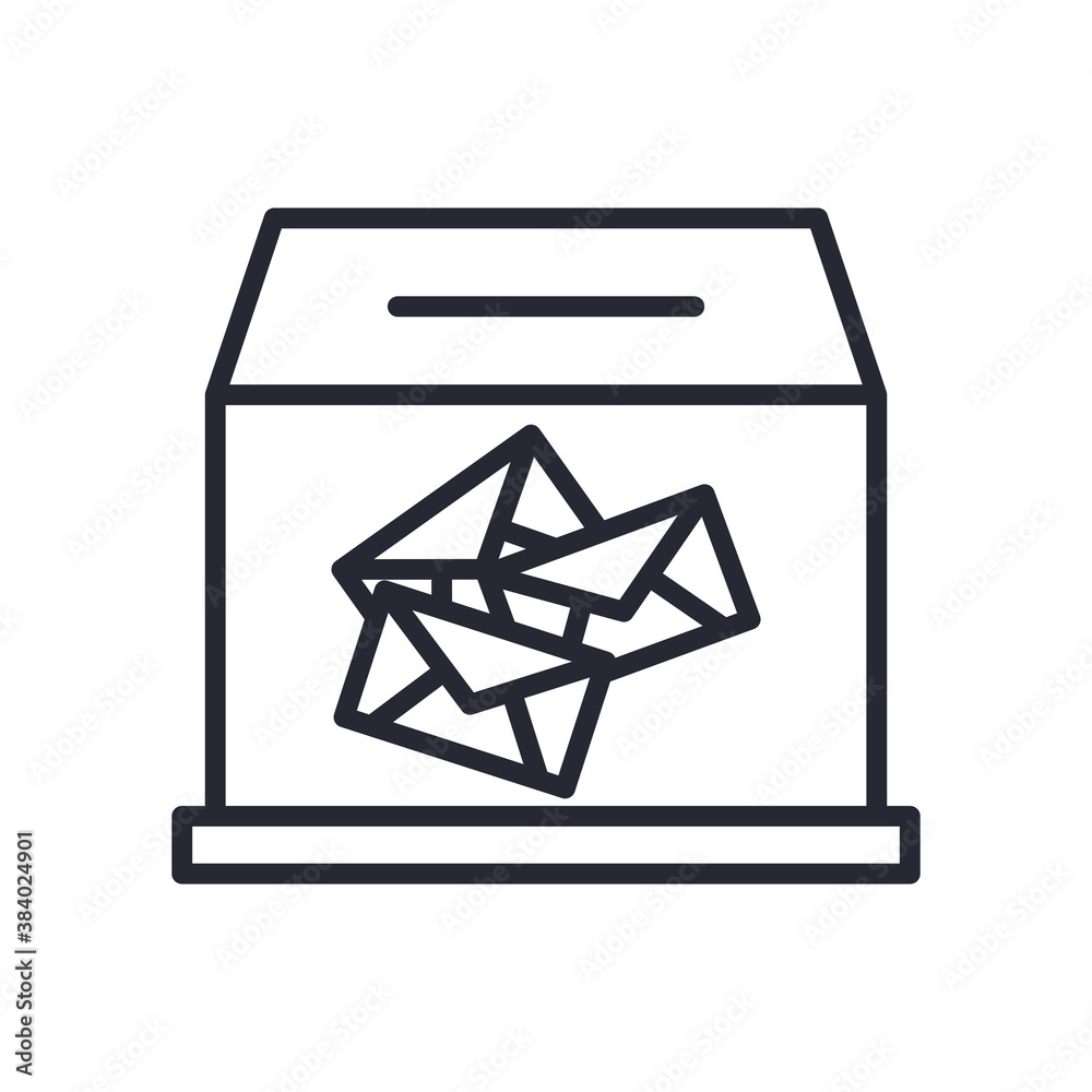 vote vox line style icon vector design