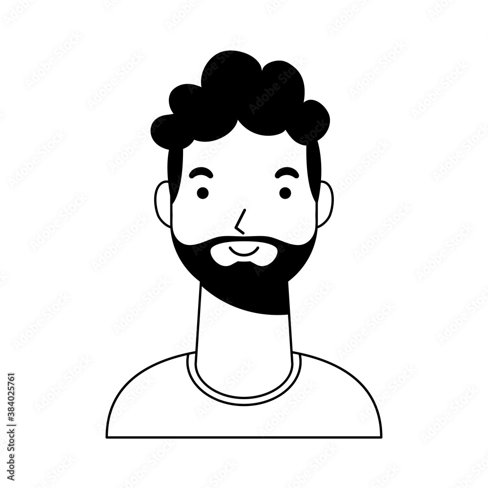 afro ethnic man with beard character icon afro ethnic man with beard character icon