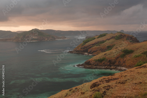 Sunrise or sunset shot of Merese Hill in Lombok, West Nusa Tenggara. Top tourist destination in Indonesia