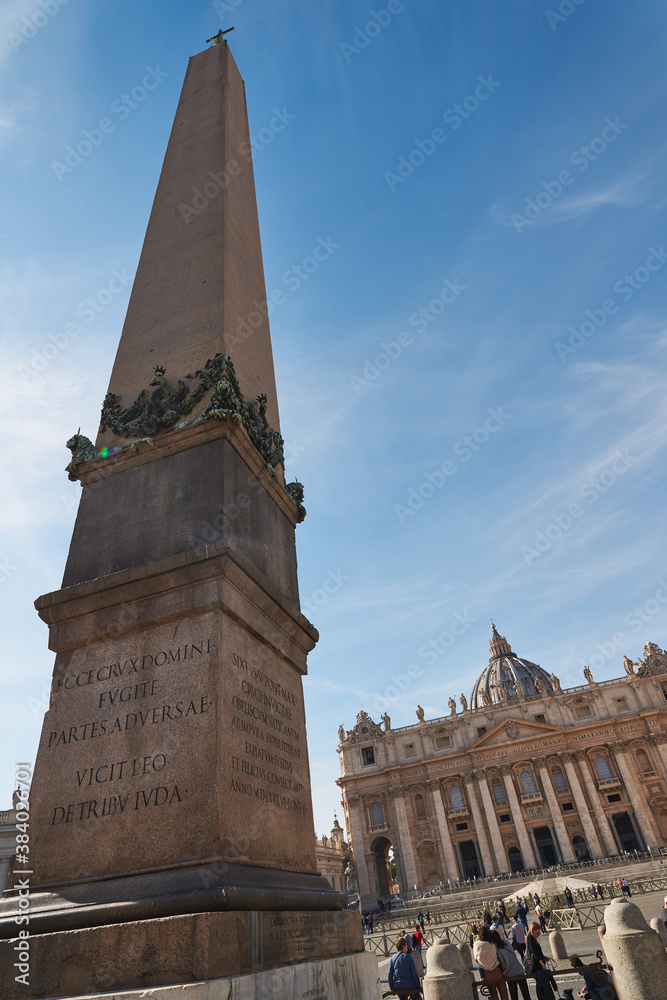 Obelisk and Saint Peter's basilica at the Vatican City