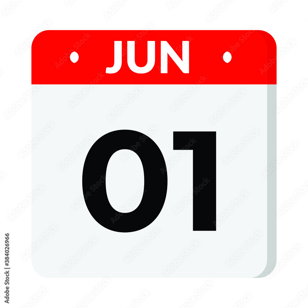 01 June calendar icon 01 June calendar icon
