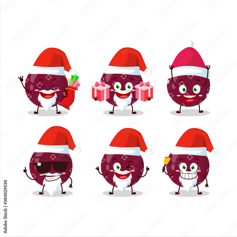 Santa Claus emoticons with christmas ball dark purple cartoon character