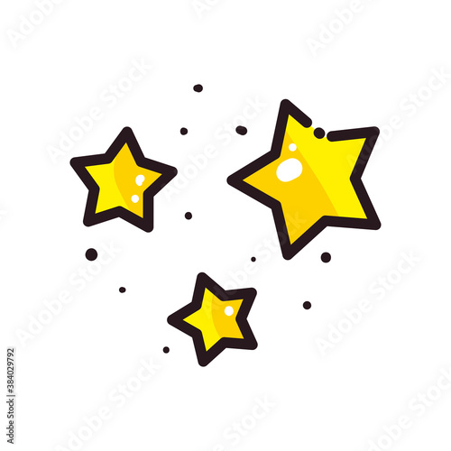stars line and fill style icon vector design