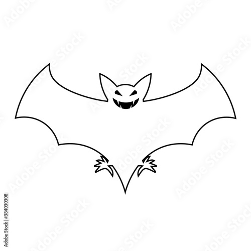 Simple illustration of bat silhouette for halloween day greeting cards
