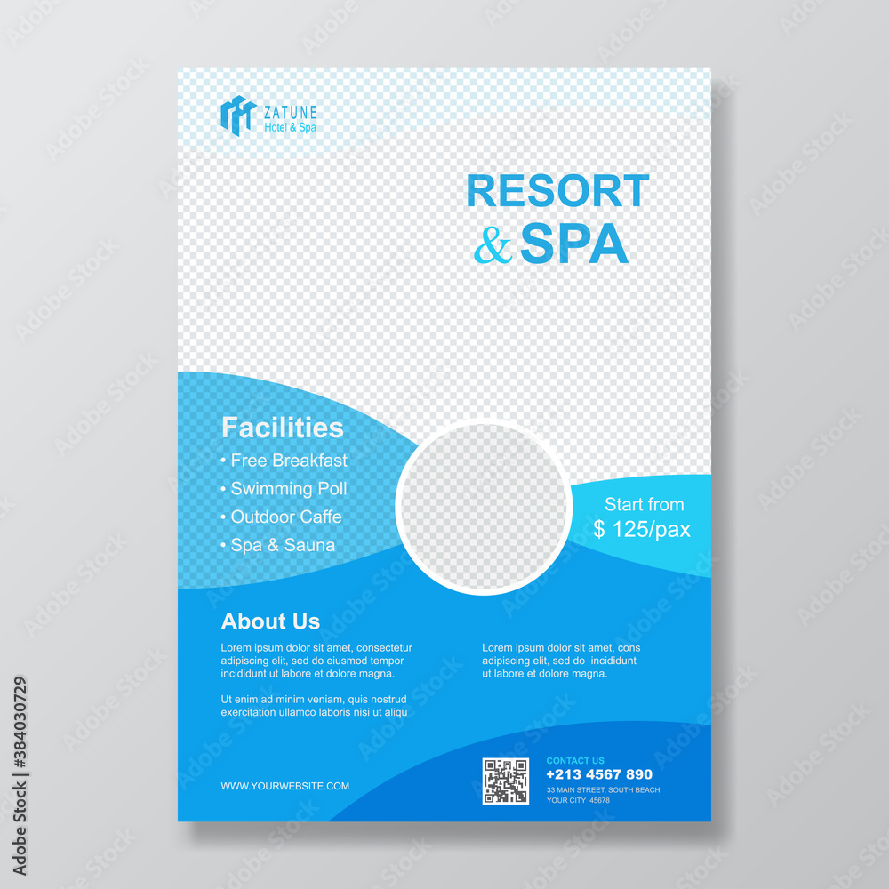 Travel Flyer Design Template, Resort and Spa Brochure Travel Flyer Design Template, Resort and Spa Brochure