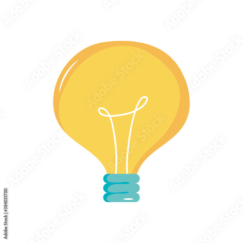light bulb icon, flat style