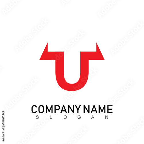 Bull U Logo Design Icon
