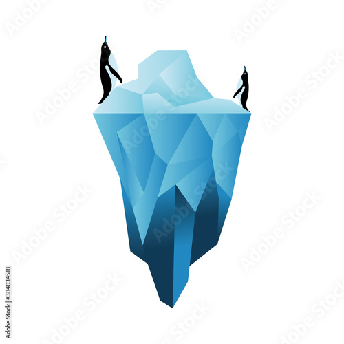 penguins on iceberg vector design