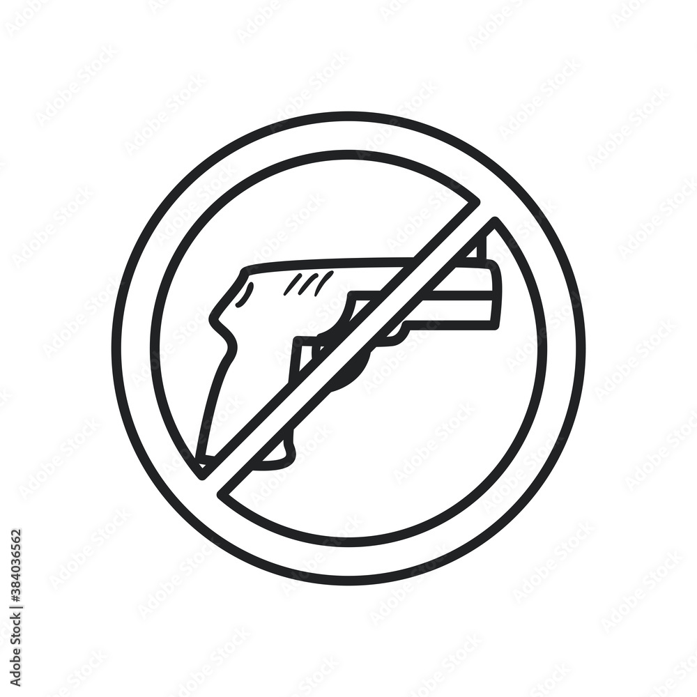 military gun with ban line style icon vector design military gun with ban line style icon vector design