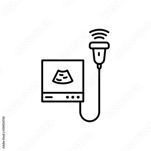 Ultrasound diagnosis medical line icon. Design template vector