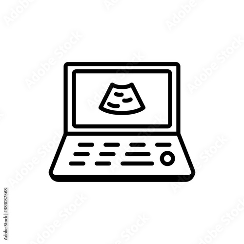 Ultrasound diagnosis medical line icon. Design template vector
