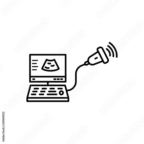Ultrasound diagnosis medical line icon. Design template vector