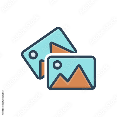 Color illustration icon for images