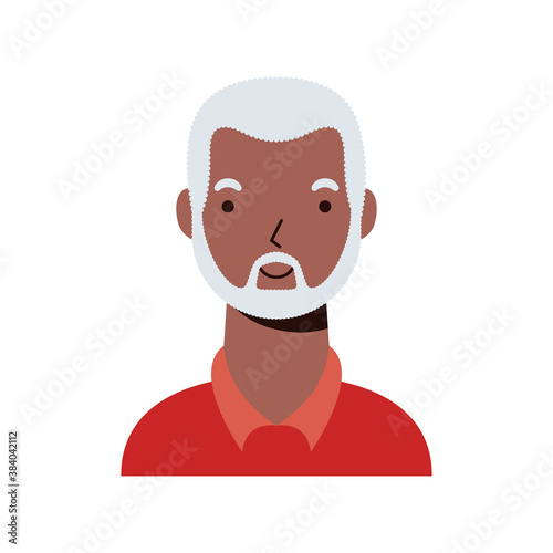 old afro ethnic man character icon