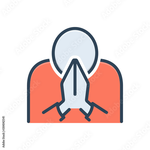 Color illustration icon for obedient
