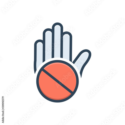 Color illustration icon for objection
