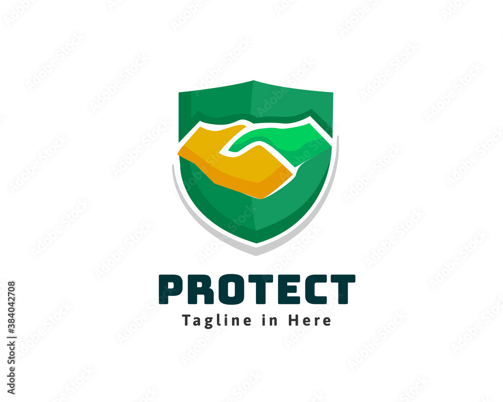 Handshake, deal, agreement, alliance guard, protect, insurance logo symbol design illustration Handshake, deal, agreement, alliance guard, protect, insurance logo symbol design illustration