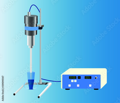 laboratory pedestal tissue grinder with flask and intensity sensor
