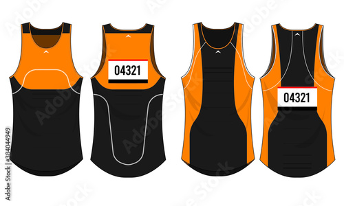 Singlet running sports design vector template